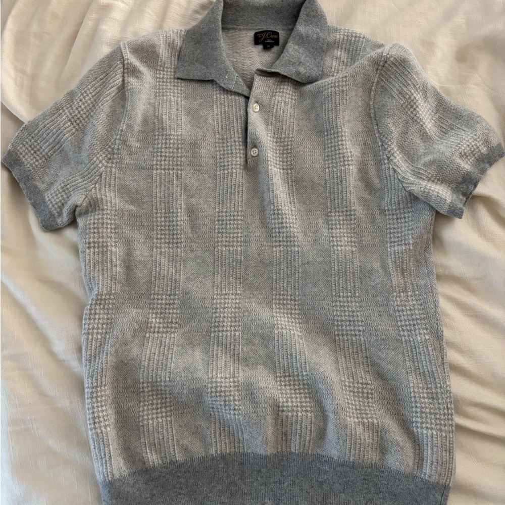 J. Crew Light Gray Cashmere Polo Shirt